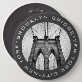 Brooklyn Bridge New-York City Landmark Custom Text Ronde Button 6,0 Cm (Voorkant /achterkant)