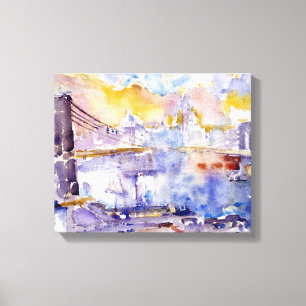 Brooklyn Bridge (New York City Landschap) Canvas Afdruk