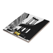 Brooklyn Bridge New York City Ny Nyc Yellow Taxi Tegeltje (Zijkant)