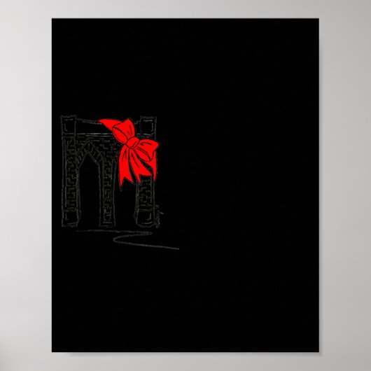 Brooklyn Bridge New York City Nyc Christmas T Shir Poster (Voorkant)