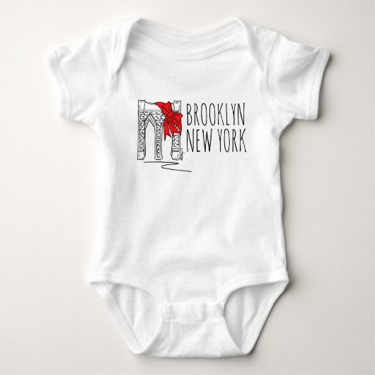 Brooklyn Bridge New York City NYC-kerstbow Romper (Voorkant)