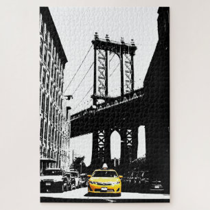 Brooklyn Bridge New York City Nyc Yellow Taxi Legpuzzel