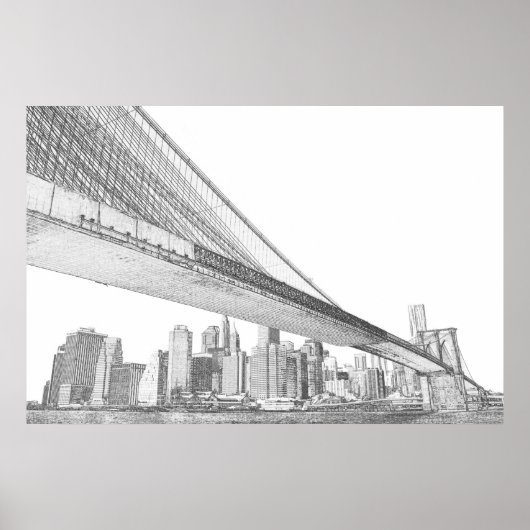 Brooklyn Bridge, New York City Poster (Voorkant)