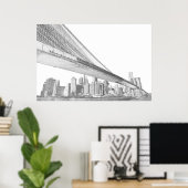 Brooklyn Bridge, New York City Poster (Thuiskantoor)