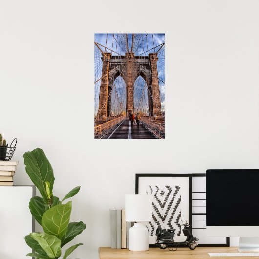 Brooklyn Bridge New York City Poster (Thuiskantoor)
