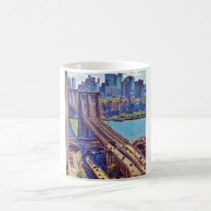 Brooklyn Bridge New York City Silhouette Muur Kuns Koffiemok