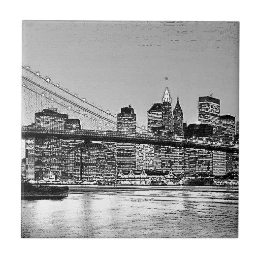 Brooklyn Bridge New York City Tegeltje (Voorkant)