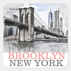 Brooklyn Bridge New York City Vierkante Sticker