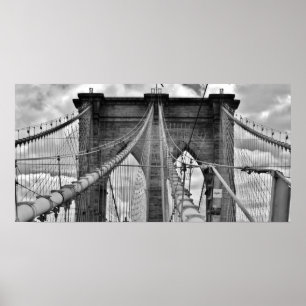 Brooklyn Bridge New York City (zwart en wit) Poster