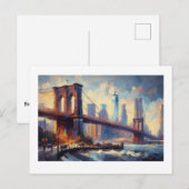 Brooklyn Bridge, New York CityScape, Briefkaart (Voorkant / Achterkant)