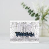 Brooklyn Bridge, New York Graffiti, Street Art Briefkaart (Staand voorkant)