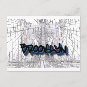 Brooklyn Bridge, New York Graffiti, Street Art Briefkaart