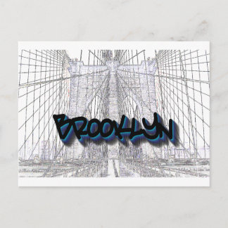 Brooklyn Bridge, New York Graffiti, Street Art Briefkaart
