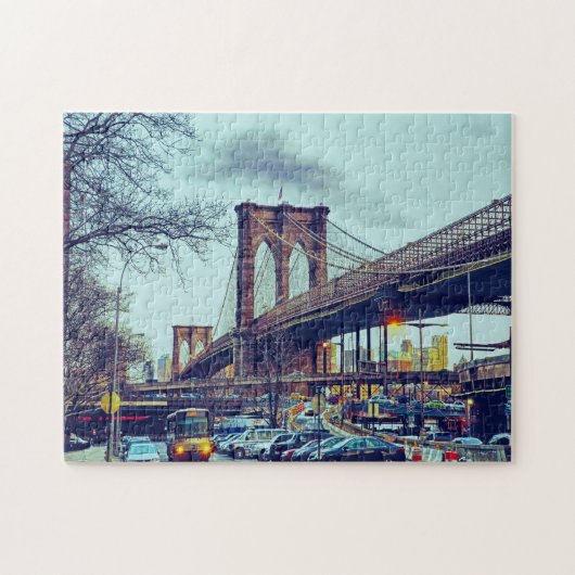 Brooklyn Bridge New York. Jigzaag Puzzle Legpuzzel (Horizontaal)