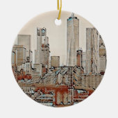 Brooklyn Bridge, New York Keramisch Ornament (Voorkant)