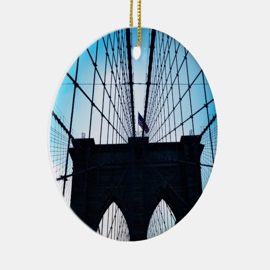 Brooklyn Bridge, New York Keramisch Ornament (Rechts)