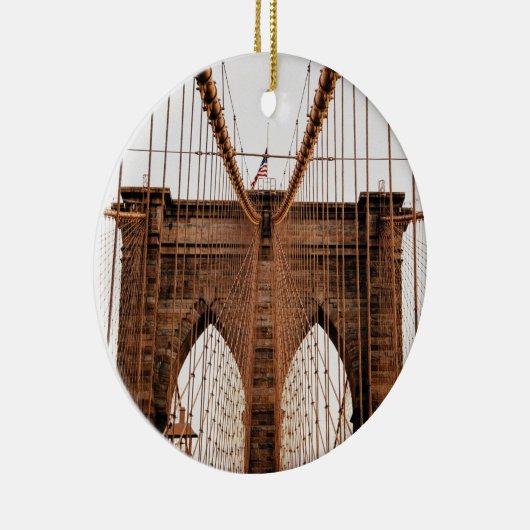 Brooklyn Bridge, New York Keramisch Ornament (Rechts)