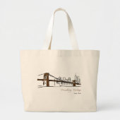 Brooklyn bridge New york lijnillustratie Grote Tote Bag (Voorkant)