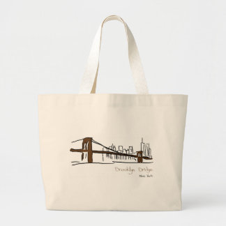Brooklyn bridge New york lijnillustratie Grote Tote Bag