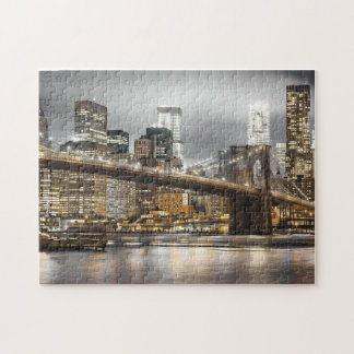 Brooklyn Bridge New York Night Jigsaw Puzzle Legpuzzel