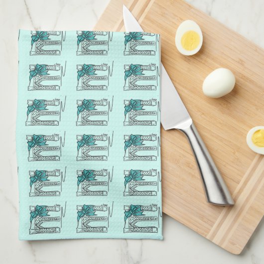 Brooklyn Bridge New York NYC Blue Chanoeka Vakanti Theedoek (Quarter Fold)