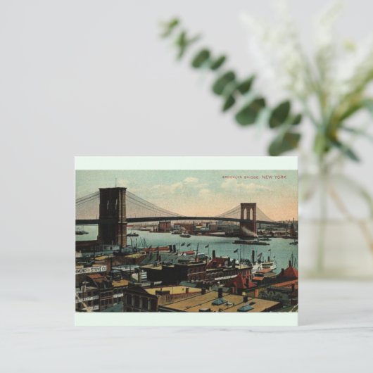 Brooklyn Bridge New York Post Card Briefkaart (Staand voorkant)