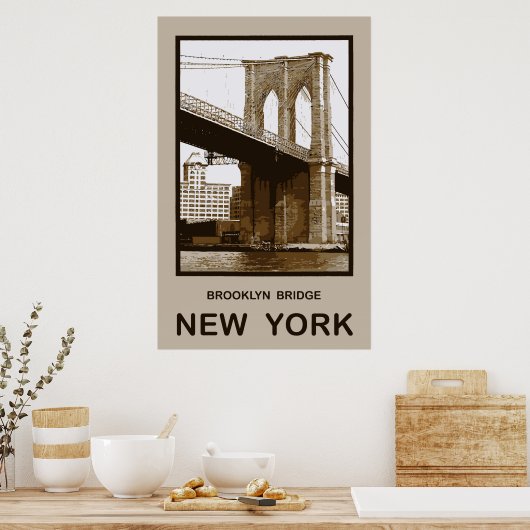 Brooklyn Bridge New York Poster (Keuken)