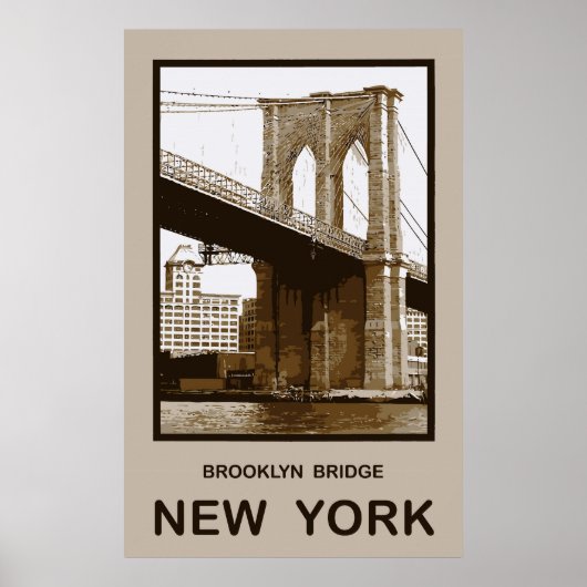 Brooklyn Bridge New York Poster (Voorkant)