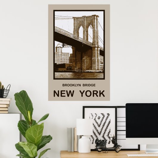 Brooklyn Bridge New York Poster (Thuiskantoor)