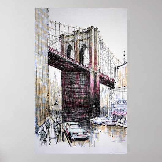 Brooklyn Bridge, New York Poster/Print Poster (Voorkant)