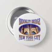 Brooklyn Bridge New York Ronde Button 7,6 Cm (Voorkant /achterkant)