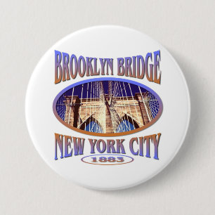 Brooklyn Bridge New York Ronde Button 7,6 Cm