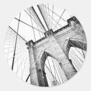 Brooklyn Bridge, New York Ronde Sticker