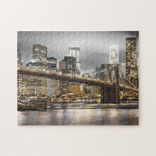 Brooklyn Bridge New York 's Nachts Legpuzzel (Horizontaal)