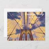 Brooklyn Bridge New York schilderen Briefkaart (Voorkant / Achterkant)