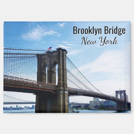 Brooklyn Bridge New York Souvenir Magneet (Voorkant)