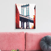 Brooklyn Bridge New York Stretched Canvas Print (Insitu (Woonkamer))