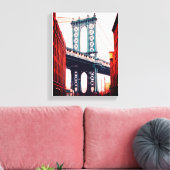 Brooklyn Bridge New York Stretched Canvas Print (Insitu (Woonkamer))