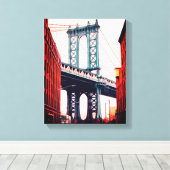 Brooklyn Bridge New York Stretched Canvas Print (Insitu (Houten vloer))