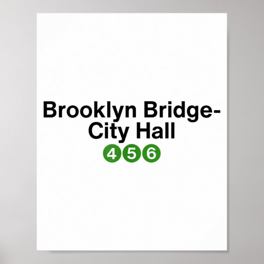 Brooklyn Bridge New York Subway Station Signs, Nyc Poster (Voorkant)