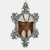 Brooklyn Bridge, New York Tin Sneeuwvlok Ornament (Links)