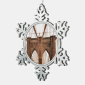 Brooklyn Bridge, New York Tin Sneeuwvlok Ornament (Rechts)