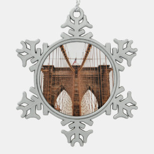 Brooklyn Bridge, New York Tin Sneeuwvlok Ornament