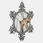 Brooklyn Bridge, New York Tin Sneeuwvlok Ornament (Links)