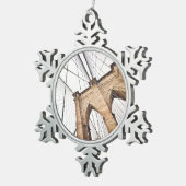 Brooklyn Bridge, New York Tin Sneeuwvlok Ornament (Rechts)