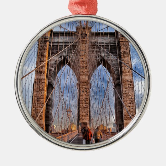 Brooklyn Bridge New York USA Metalen Ornament (Voorkant)