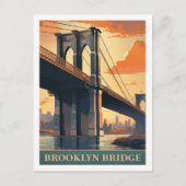 Brooklyn Bridge New York Verenigde Staten Beroemde Briefkaart (Voorkant)