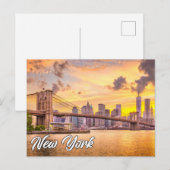 Brooklyn Bridge, New York, Verenigde Staten Briefkaart (Voorkant / Achterkant)