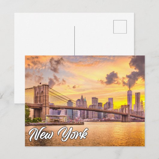 Brooklyn Bridge, New York, Verenigde Staten Briefkaart (Voorkant / Achterkant)