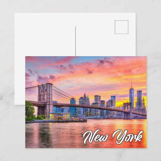 Brooklyn Bridge, New York, Verenigde Staten Briefkaart (Voorkant / Achterkant)
